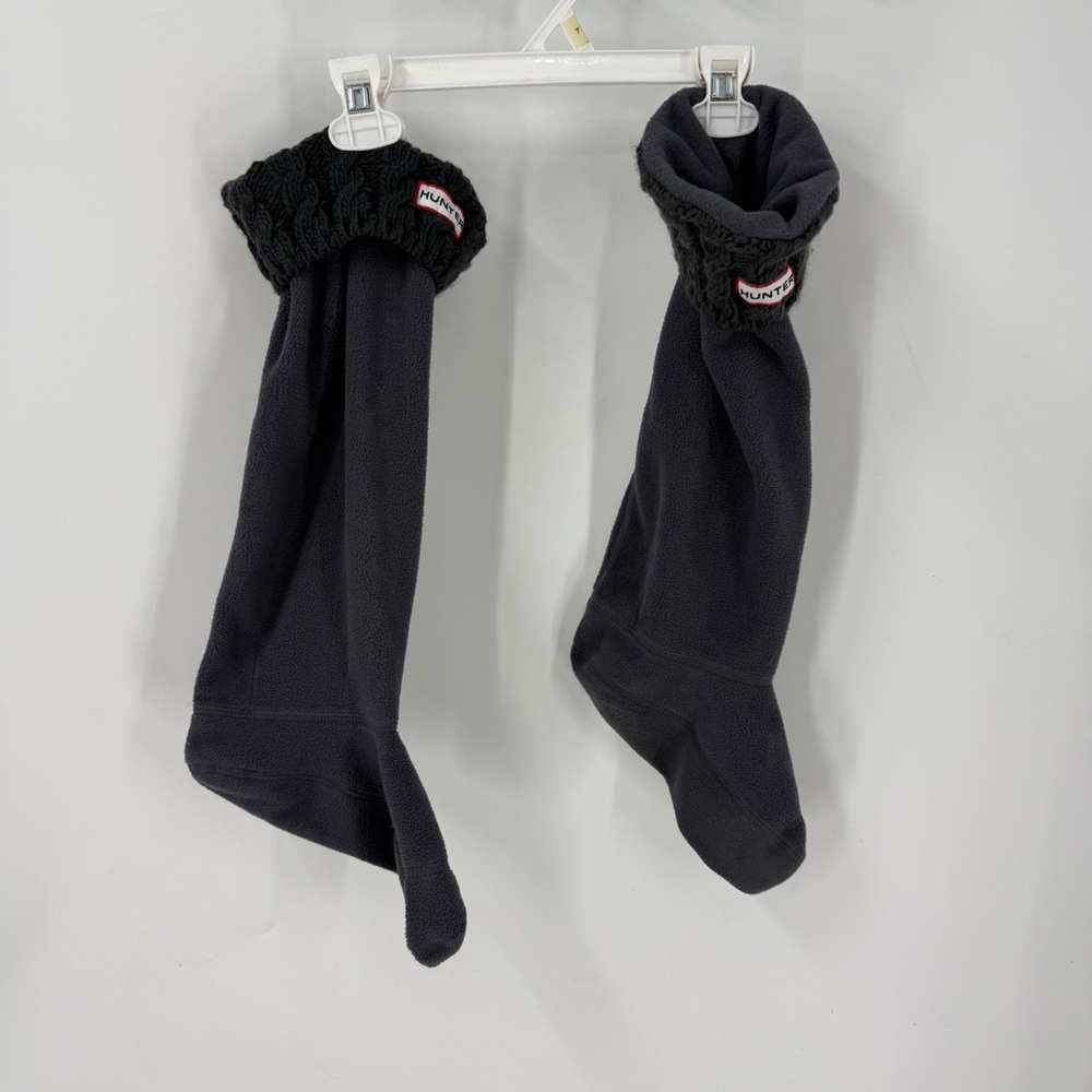 Hunter gray cableknitv rollover boot Socks OS